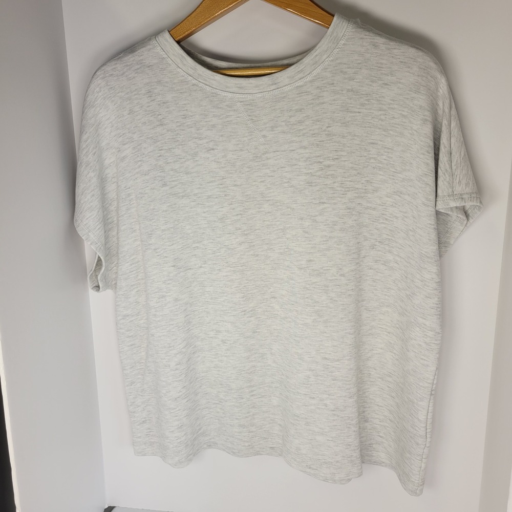 Danskin Gray Heather Short Sleeve Active Top Relaxed Fit XL 4026